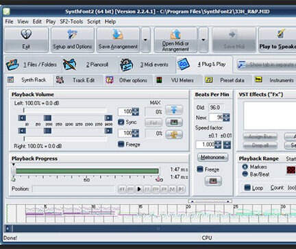 MIDI音频文件播放器 SynthFont2 v2.9.1.1 Multilingual Win
