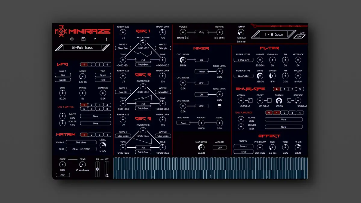 复古操控风格波形切片合成器 MOK Miniraze v1.5.1 Win