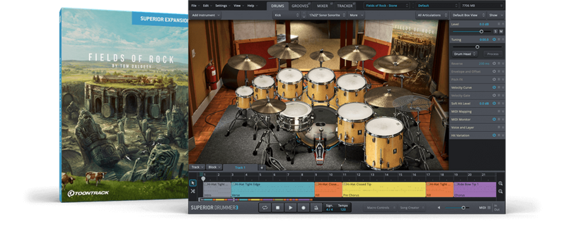 鼓音源更新扩展包 Toontrack Fields of Rock SDX v1.0.5