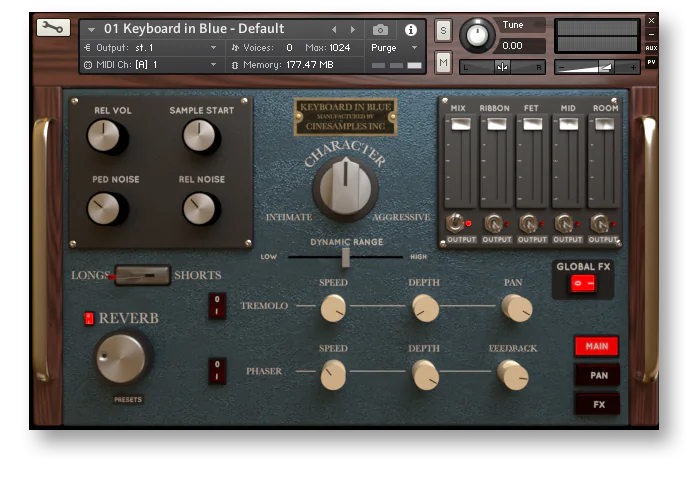 机械电钢琴音源 Cinesamples Keyboard in Blue