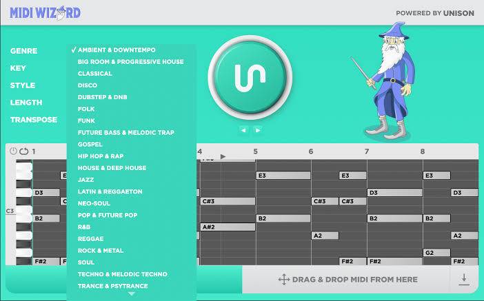 ai智能和弦旋律生成工具 Unison MIDI Wizard 1.1.25 Win