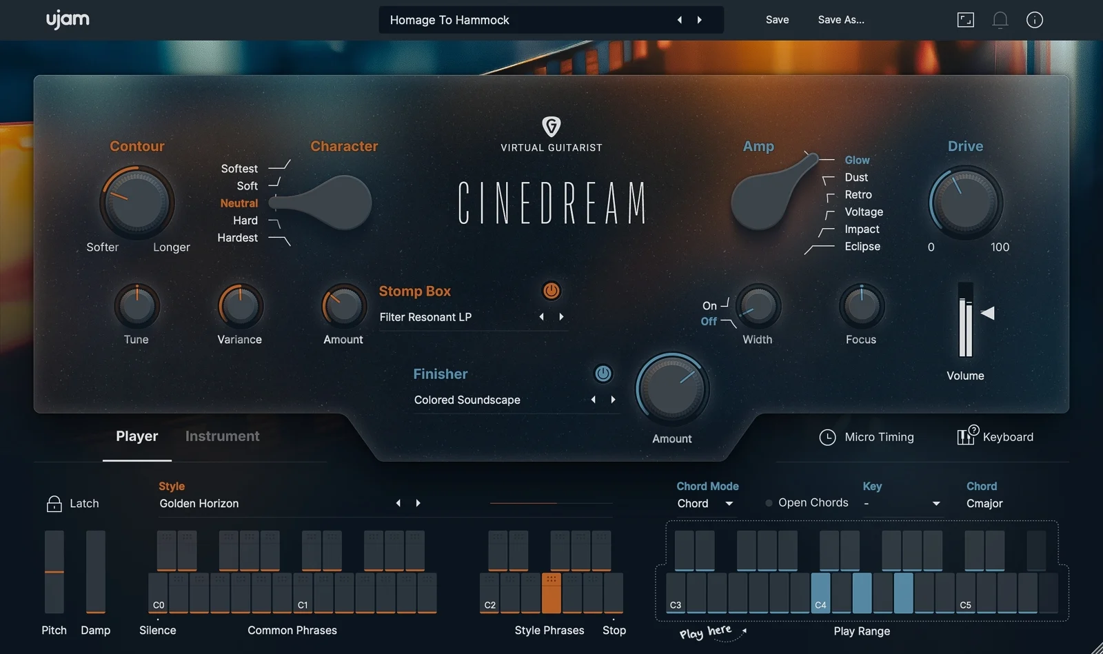 影视氛围LOOP吉他 UJAM Virtual Guitarist CINEDREAM v1.0.1 R2R Win