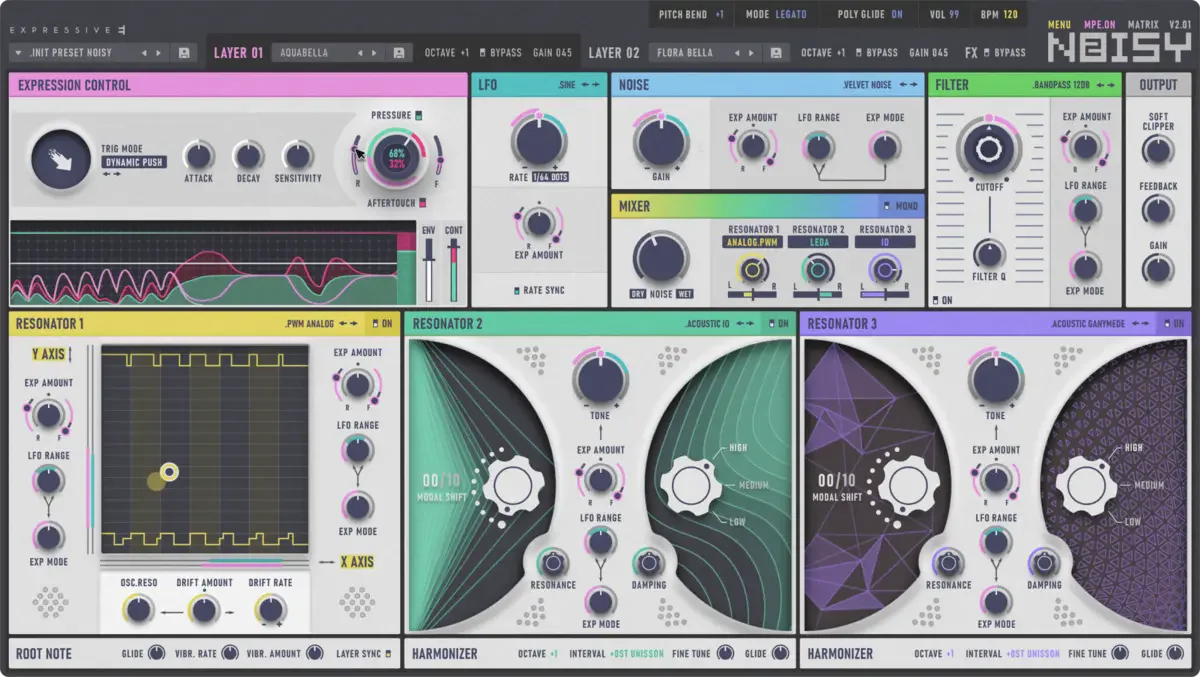 新一代 MPE 合成器 Expressive E Noisy 2 v2.0.10 Mac