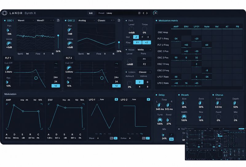 波表合成器 LANDR Synth X v1.0.33 R2R Win
