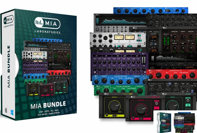 综合混音插件套装 MIA Laboratories MIA BUNDLE v1.0.0 R2R Win (包含Musiqual RED MkII Musiqual GREEN MkII Musiqual BLUE MkII 590 358 Enhancer MkII Pi & Phi MKIII 409 Opto Compressor 925 Compressor MkII Mia Compressor ONE 413 Tape Saturator 980 Spark 990 Spark Multiband Mia Delay Δt MkII)