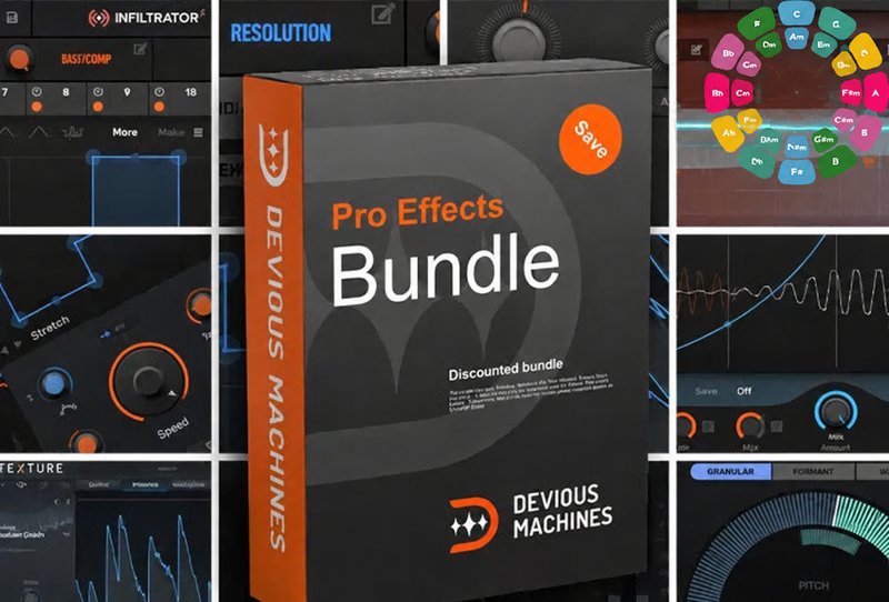 效果器套装 Devious Machines Pro Effects Bundle v2025.04.03 Mac HCiSO (包含Infiltrator 2 Pitch Monster Duck UrsaDSP Boost Ursa DSP Percussive Layers Multiband X6 Bass Focus Texture )