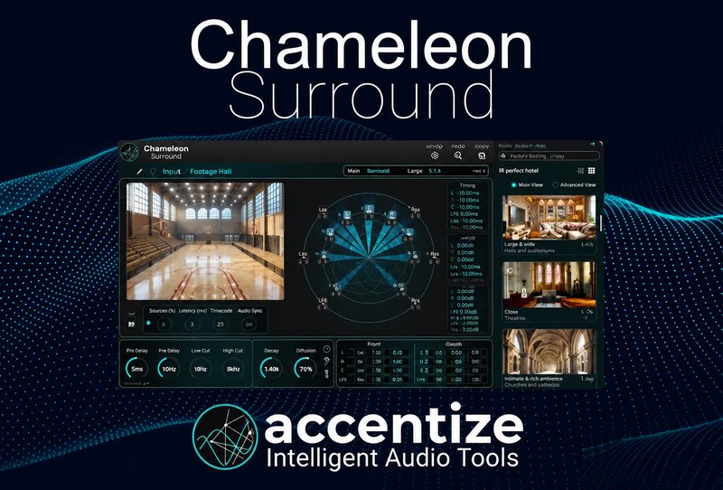 环绕声混响插件 Accentize Chameleon Surround v1.1.3 R2R Win