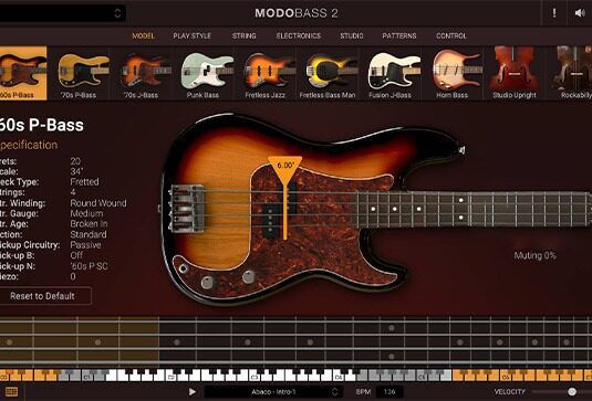 完整22把 物理建模贝斯 IK Multimedia MODO BASS 2 v2.0.2 R2R Win