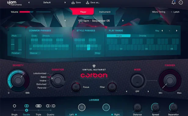 重型失真电吉他音源 uJAM Virtual Guitarist Carbon v1.3.0