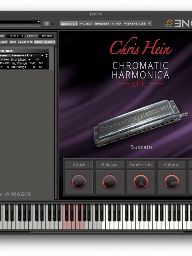 半音阶口琴 Best Service Chris Hein Chromatic Harmonica Lite (Engine 2)