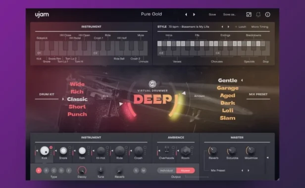 虚拟灵魂朋克鼓 uJAM Virtual Drummer DEEP v2.4.1