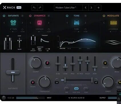 综合模拟混音插件 Nuro Audio Xrack Pro v1.0.2 （包含Xrack Comp Max Mod Xrack Pro Xrack Sat Xrack Tone Xrack Transient）