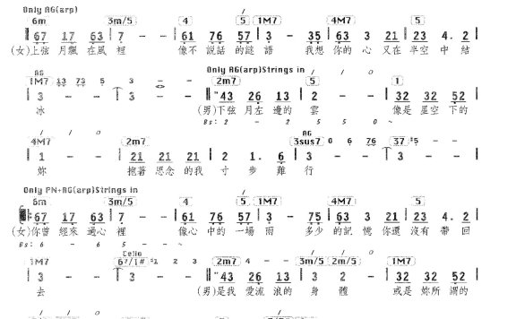 月光日记乐谱-辛晓琪,阿杜