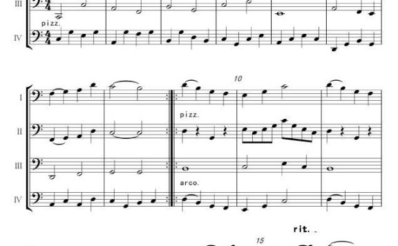 四重奏练习曲（大提琴四重奏）（李李改编）简谱 - 乐谱