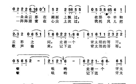背太阳的哥哥（张东辉词晓耕建宁曲）简谱 - 乐谱