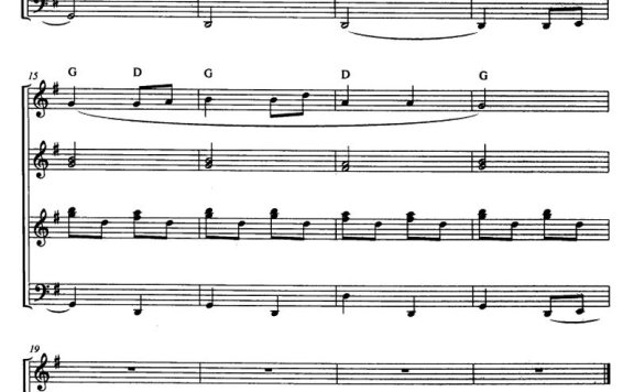摇篮曲（四重奏、满族民歌、曾大健编曲）简谱 - 乐谱