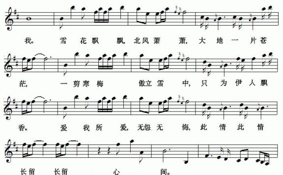 一剪梅（带歌词小提琴谱）简谱 - 乐谱