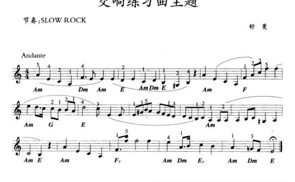 交响练习曲主题简谱 - 乐谱