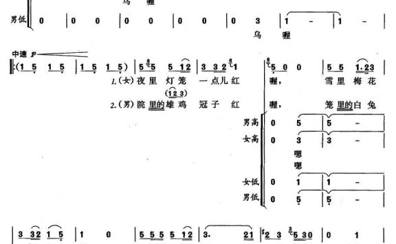 围坐火塘唱苗歌简谱 - 乐谱