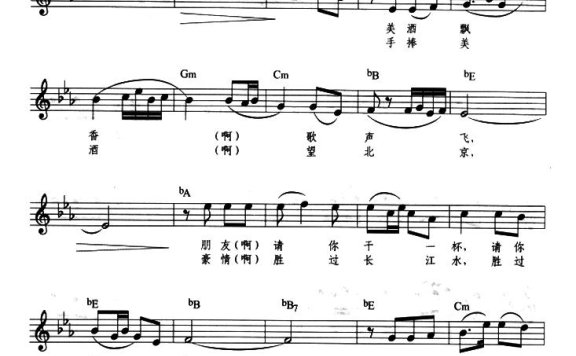 祝酒歌（带、提示版）简谱 - 乐谱