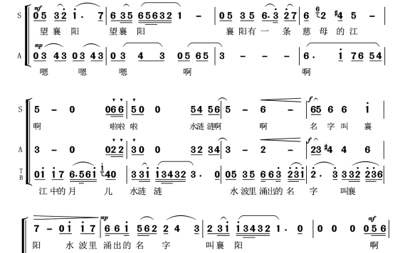 故乡有条慈母的江-混声合唱简谱 - 乐谱