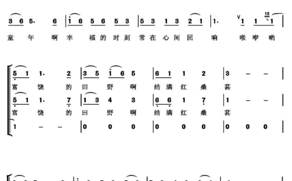 红蜻蜓-合唱谱简谱 - 乐谱