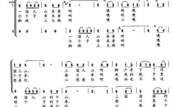 下四川（青海民歌） - 乐谱