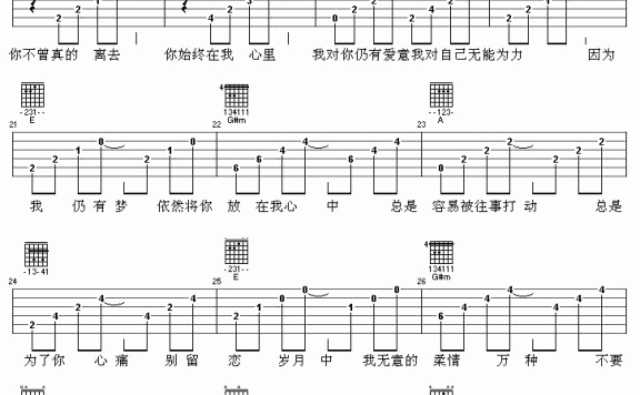 张国荣《当爱已成往事》吉他谱 - 乐谱