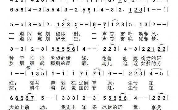 朱跃明《生命的萌动》简谱 - 乐谱