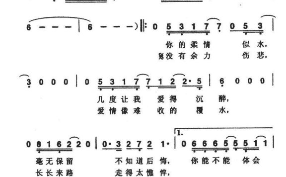 齐秦：不让我的眼泪陪我过夜简谱 - 乐谱