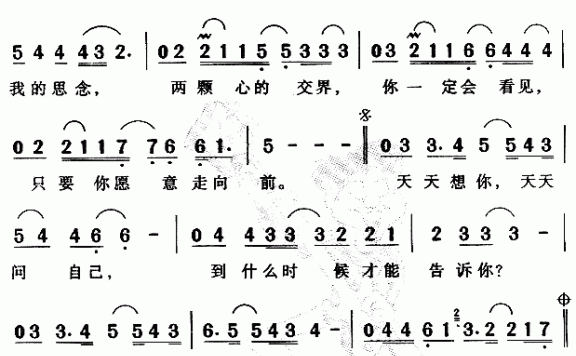 张雨生演唱：天天想你 - 乐谱