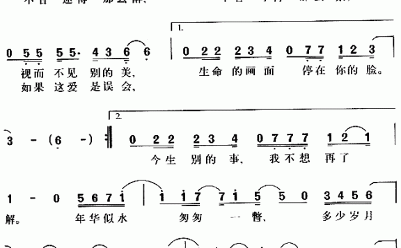同名电视剧主题歌：年华似水 - 乐谱
