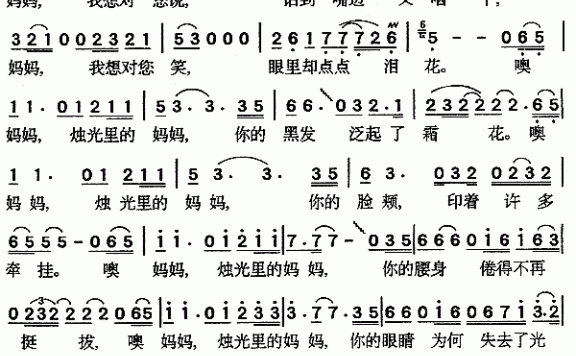张强《烛光里的妈妈》简谱 - 乐谱