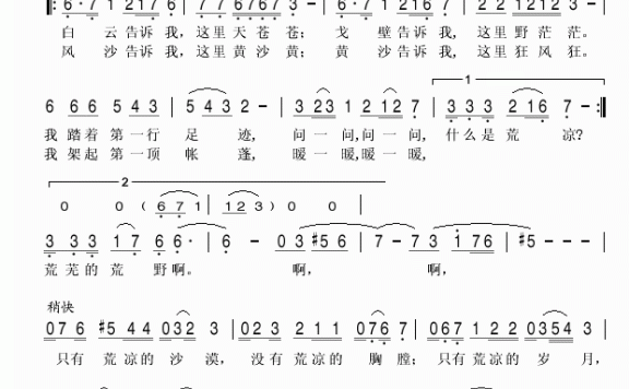 王秀芬《大漠辉煌》简谱 - 乐谱