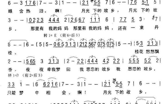 月光恋（倪维德词 禹永一曲） - 乐谱