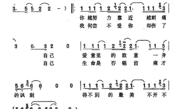 游鸿明演唱：《当刺猬爱上玫瑰》简谱 - 乐谱