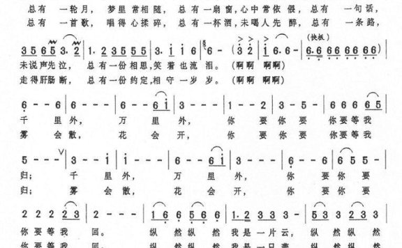 危瑛演唱：《等我》简谱 - 乐谱
