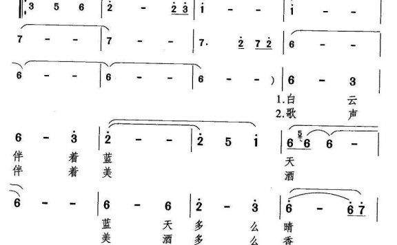 女高音独唱：《藏家美酒》简谱 - 乐谱