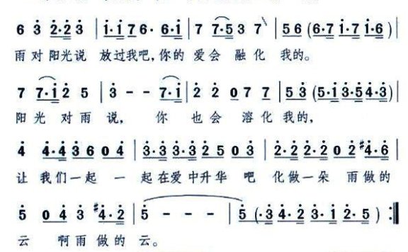 一米阳光（谢轮词 颂今曲） - 乐谱