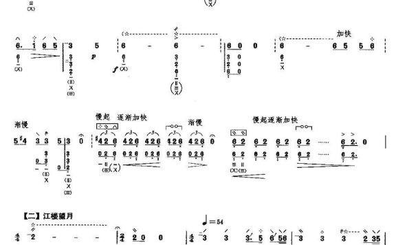 卫仲乐《月儿高》琵琶谱 - 乐谱