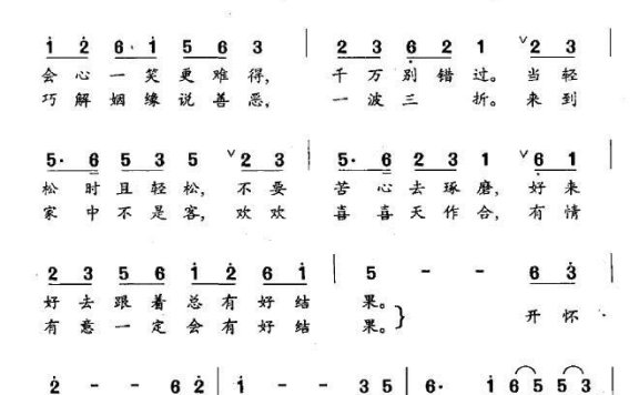 电视剧《上错花轿嫁对郎》片头歌：人在一起心里热 - 乐谱