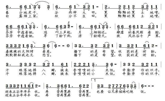 黑土汉子 - 乐谱