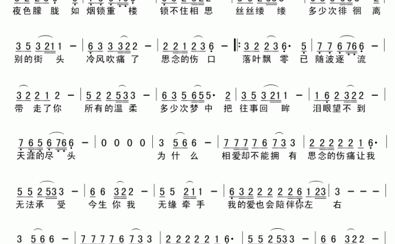 王振：《为什么相爱却不能拥有》简谱 - 乐谱