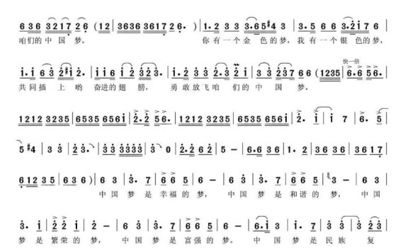 中国梦（张旭晨词 王东昌 刁恩涛曲） - 乐谱