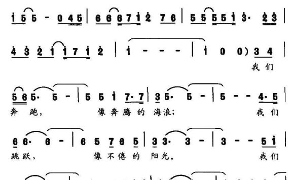 第十二届全运会会歌：梦想的翅膀 - 乐谱