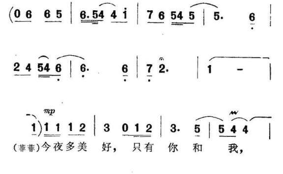 歌剧《两代风流》选曲：今夜多美好 - 乐谱