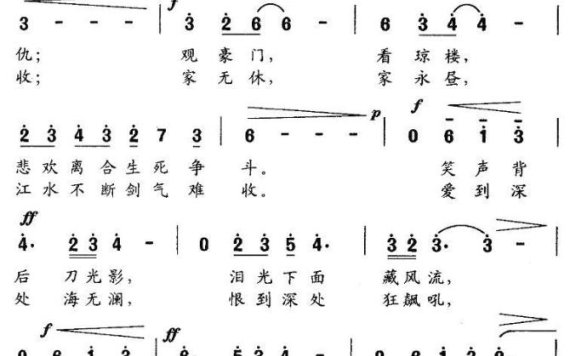 电视剧《钻石豪门》片头曲：恩怨豪门 - 乐谱