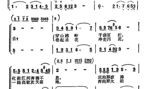 小溪啊小溪（女声二重唱） - 乐谱