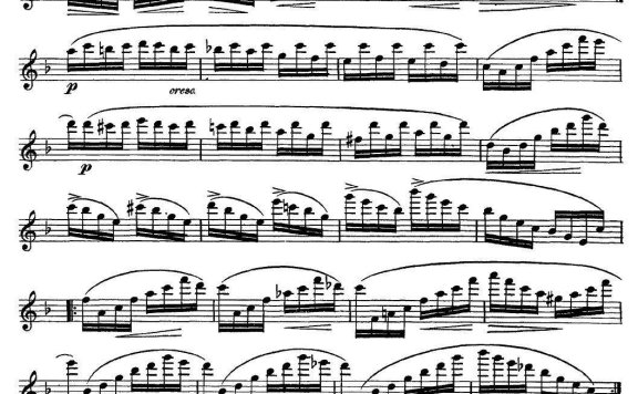 长笛演奏基础教程练习（Etude 4） - 乐谱