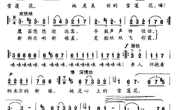 帕米尔新娘（若屏曲 赵力词） - 乐谱